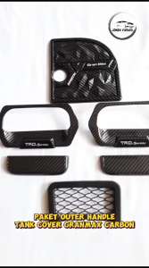 Paket Grandmax Outer Cover & Handle Pegangan Pintu Tank Cover Grand Max Glossy Carbon Premium
