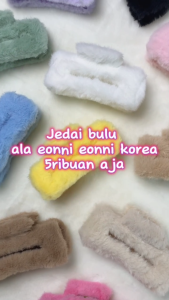 Jedai Bulu Kotak Persegi Jepit Rambut Wanita Korea [11 warna]