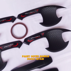 Paket Outer Cover Door Handle Pegangan Pintu Mobil Daihatsu Rocky 2021 - 2023 Hitam Doff Premium