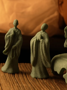 Tượng Phật Vô Diện Bằng Đá Sa Thạch Xanh Dùng Trang Trí Tiểu Cảnh Bonsai Thủy Sinh Bể Bán Cạn Terrarium