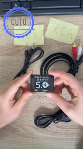 ตัวรับสัญญาณ บลูทูธรถยนต์ บลูทูธไร้สาย ตัวรับบลูทูธ Bluetooth 5.0 รับไกล 15-30 เมตร บลูทูธ,สายชาร์จ,สายRCA/AUX