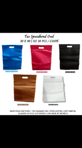 Tas Spunbond Size 30x40x10 Cm Goodie Bag Oval Kantong Belanja (Tlso30-Isi 12 Pcs)