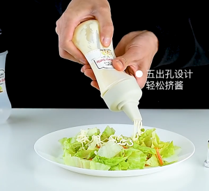 𝗛𝗢𝗩𝗘𝗟𝗦𝗛𝗢𝗣 Botol Saus Mayonaise 5 Lubang 350ml Sauce Ketchup Bottle Tempat Kecap Anti Tumpah