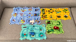 2 in 1 Theme Track Car Toys Vehicle Puzzle Track Playset Fun Race Car Toys Montessori Toys For Kids Mainan Kereta