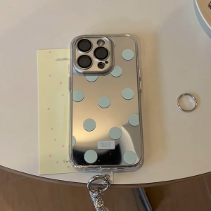 🔥จัดส่ง24ชม🔥iPhone 11/12/13/14/15 Pro max case for เคสไอโฟน11 แฟชั่น บางเบาพกพาง่าย ลายจุด สร้อยข้อมือ Case