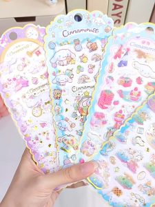 Sanrio 3D Glitter Crystal Resin Sticker Puffy Sticker Journal Sticker Scrapbooking Craft Gift For Kids Decoration Stiker Kanak-Kanak 水晶贴纸