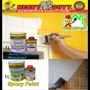 HE9093 FULL SET Epoxy Floor Coating HEAVY DUTY ( FREE Tool Set + 1L UNDERCOAT EPOXY WATERPROOF + 1L EPOXY PAINT )