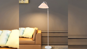 Pleated ins wind floor lamp Nordic home light luxury living room sofa bedroom bed corner simple floor table bedroom bedside table tea table study upright desk lamp