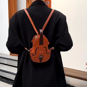 TAS RANSEL KULIT WANITA | BENTUK BIOLA IMUT | 2 MODE IN 1