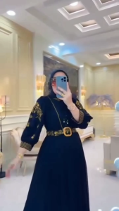Dinda Dress Cerutty Babydoll Full Puring Apk Bordir Gamis Wanita Terbaru 2024 Model Kondangan Elegan PF8