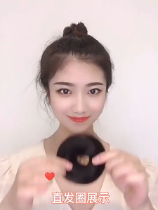 Fashion Ball Head Fake Scrunchie Hair Bun Straight Hair Circle Band Elastic False Hair Pieces Meatball Headwear