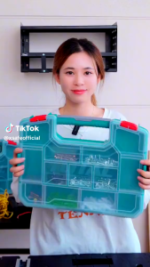 Hộp đựng linh kiện TOTAL Hộp nhựa đựng đồ nghề ghép nối với nhau vách ngăn tháo rời nhựa PP5 đựng phụ kiện linh kiện điện tử hộp đồ nghề đa năng