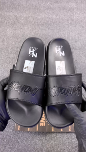 NAHA - Sandal Slop Karet Pria Wanita Distro Withoutlimit Fullblack  Size 34-43