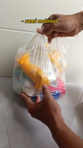 Tas Anyaman Plastik Kecil (S) KACA / Tas Keranjang Belanja Pasar / Tas Anyam Jinjing Parcel THR