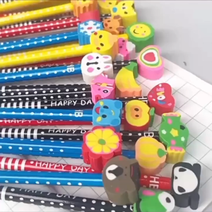 [HCM]Bút chì gỗ kèm đầu tẩy hoạt hình dễ thương cho bé  đồ dùng học tập dễ thương văn phòng phẩm quà tặng học sinh-Joyee