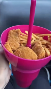 MallMainan-C1114 Stadium Tumblr Cup dengan Wadah Makanan 2IN1 Snack Mug With Drink Cup Gelas Plastik