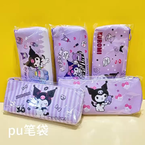 Sanrio Cartoon Pencil Case Office Stationery and School Supplies mymelody Kuromi Cinnamoroll Canvas Pencil Bag Christmas gift