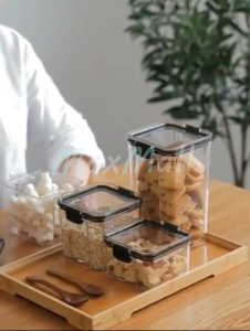 Toples Penyimpanan Cereal Kedap Udara & Penyimpanan Bening Cereal