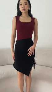 NZINGA Eunji | Tanktop Basic Square Neck Wanita - Atasan Polos Bodycon Nude Elegan | Ukuran S - XXL