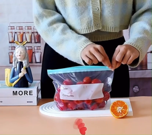 Reusable Food Preservation Pouch Double Sealed Airtight Refrigerator Food Storage Bag