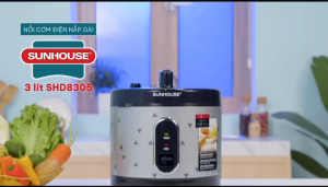 Nồi cơm nắp gài Sunhouse 3 lít SHD8305 hàng chính hãng 100% trưng bày mới 98-99%-dùng cho 6 người ăn chở lên bảo- hành 12 tháng