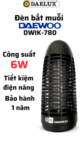 Đèn bắt muỗi đèn diệt côn trùng bằng ánh sáng xanh an toàn Daewoo DWIK-780 bảo hành 1 năm - Hàng chính hãng