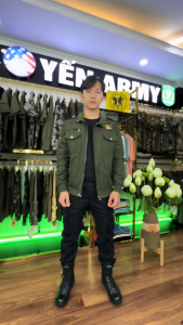 Áo Khoác Lính Nam - Áo Khoác Kaki Nam Túi Hộp Phong Cách Lính Mỹ Màu Xanh Rêu / Đen - Mã AK8003