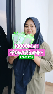 Powerbank Robot 10000mAh 2 Port USB Output Fast Charging 2.1A PB Original Ori For HP Android RT12