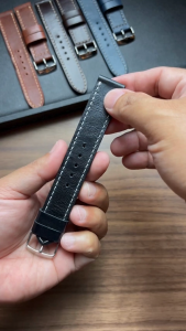 สายนาฬิกา สายหนังวัวแท้ overwrist full stitching italian handmade leather strap