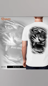 Kaos Pria Macan Putih Rhymes Baju Dewasa Big Jumbo Katun Premium Keren Sablon Depan Belakang