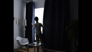 พร้อมส่ง ผ้าม่านทึบแสง กันยูวี ผ้าม่านหน้าต่าง ผ้าม่านกันแสงแดด ผ้าม่านลดร้อน ผ้าม่านลายดาว / ผ้าม่านทึบสีพื้น (ห่วงตาไก่)