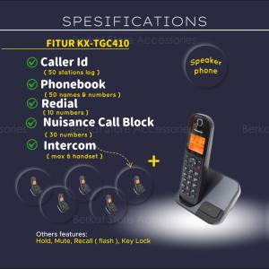 Telpon/Telephone/Telepon Wireless Panasonic KX-TGC410 (1Handset) Hitam