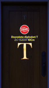 Zehn Zn-152031 10Cm Doorplate Alphabet T