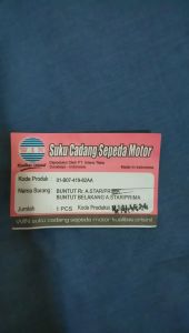 BUNTUT PET LUMPUR SPAKBOR BELAKANG PRIMA ASTREA STAR MERK WIN