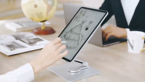 【🔥SG SELLER🔥】RICHMENTGADGET Stand Holder Tablet Stand Adjustable Swivel Desktop Holder with 360 Degree Rotating Base Aluminum Alloy Adjustable Foldable Cradle Universal Desktop Holder Stand Foldable Stand for iPad/iPad Pro/Air/MiniTab/Phones (4-17")