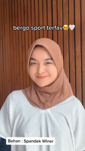 Hijab Olahraga Muslim || Bergo Sport || Mode Standar || Size S || Kerudung Kekinian || Perawat || Dokter || Polwan|| Karyawan || Tni || Snada Collection
