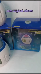JAM ALARM DIGITAL INDIKATOR LED PROYEKTOR MULTI COLOR BINTANG SOUND WAKER