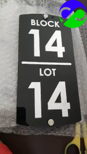 Personalized Metallic Silver House Address House Number 5.0mm Thick Acrylic Plate House Address Plate