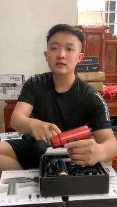 Máy massage cầm tay 4 đầu 6 chế độ - súng massage giảm mỏi vai gáy đau giãn cơ - Máy đấm lưng đa năng