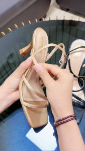 [MUA 2 GIẢM 70K] Giày Sandal Nữ Cao Gót 7cm GUMAC Quai Ngang Đan Dây Mảnh Gót Nhọn Sang Trọng Đi Tiệc GE04057
