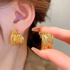 YOKO Anting Wanita Bentuk Bunga Pisang Anti karat dan Anti Luntur Anting Wanita Dewasa Asli Anting Tusuk Korea Style E1-16