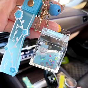 Gantungan Kunci Premium Aesthetic Glitter Unicorn Lucu Keychain