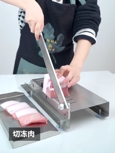 Large 375mm 304 stainless steel meat slices manual frozen meat slices chicken duck fish bone cutting machine