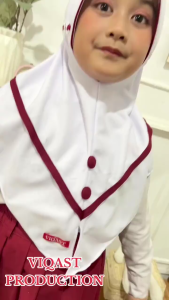 Kerudung Sekolah Anak SD ELSANIA / Hijab Sekolah Instan Usia 6-10 Tahun PE KAOS