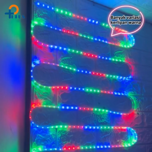 LAMPU LED STRIP SELANG WARNA WARNI Full 8 mETER 3528 2835 220V + ADAPTOR OUTDOOR LED STRIP RGB LAMPU HIAS