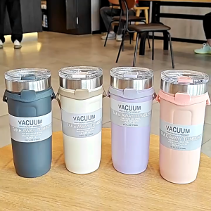 Insulated Tumbler 710ml With Silicone Strap Thermal Flask Thermos Water Bottle Botol Air 保温瓶 保温杯