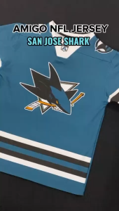 AMIGO NFL Sublimation Microfiber Jersey tshirt Design SAN JOSE SHARK baju jersi baju jersey Malaysia viral tiktok jersey