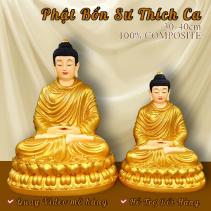 TƯỢNG PHẬT BỔN SƯ - THÍCH CA COMPOSITE NHŨ VẼ  CAO 30CM & 40CM 🔆 TƯỢNG PHẬT AN LẠC 🔆