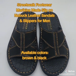 Ventto Footwear Marikina Made Leather Slippers for Men Marikina Made Leather Sandals for Men Balat na Tsinelas Panlalaki Slip On Leather Sandals Slippers (Item code: MDS-06)