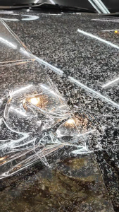 สติ๊กเกอร์เคฟล่าลายหินอ่อน Forged Carbon สำหรับตกแต่งรถยนต์/มอเตอร์ไซค์/โต๊ะทำงาน สีดำ